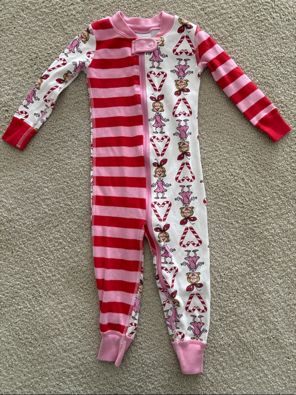 Hanna Andersson Dr Seuss Grinch Zipper Sleeper 18-24 Months EUC